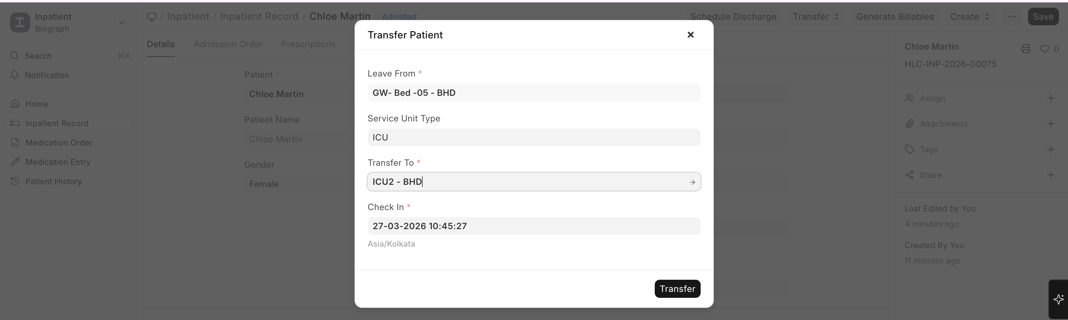 Inpatient Transfer