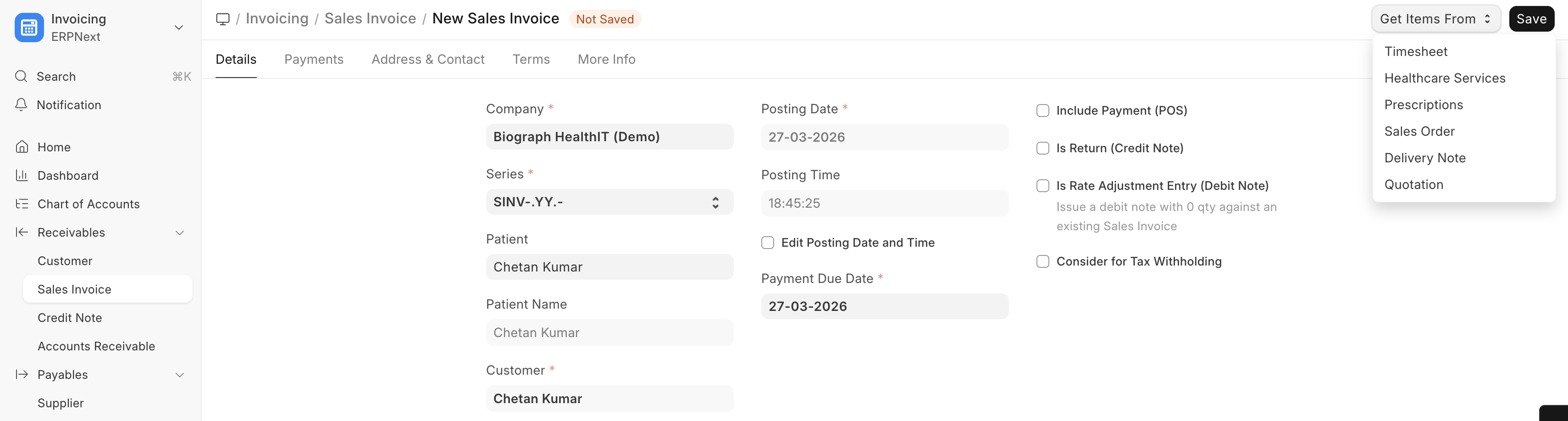 Invoice Generation